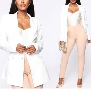 NEW White belted blazer XS